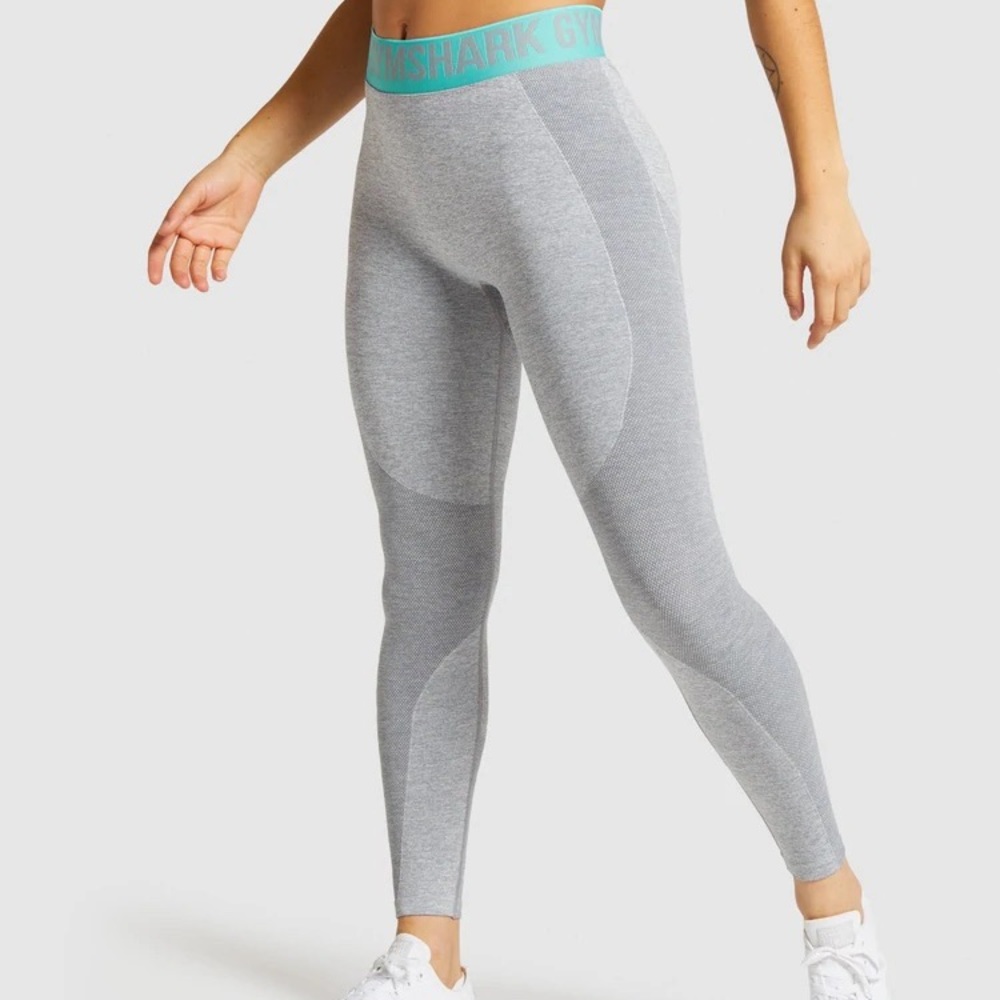 Gymshark Flex Leggings- Smokey Grey-Branded Band